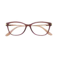 Oval Transparent Red Eyeglasses