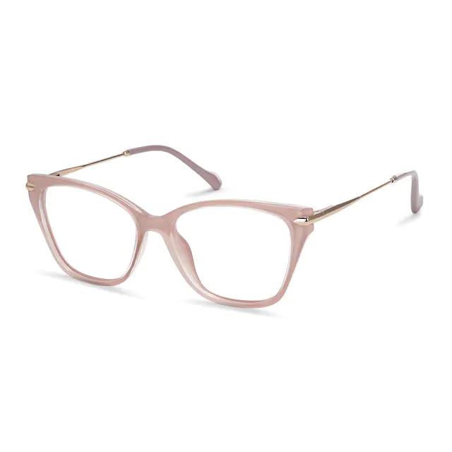 Square Transparent Pink Eyeglasses