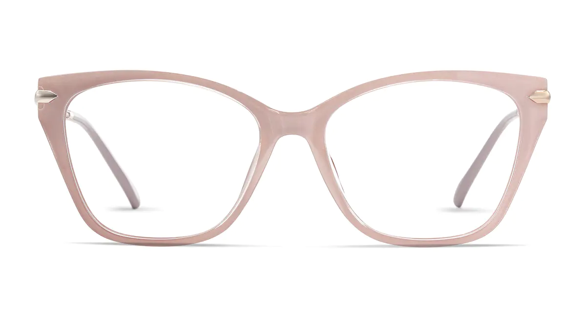 Square Transparent Pink Eyeglasses