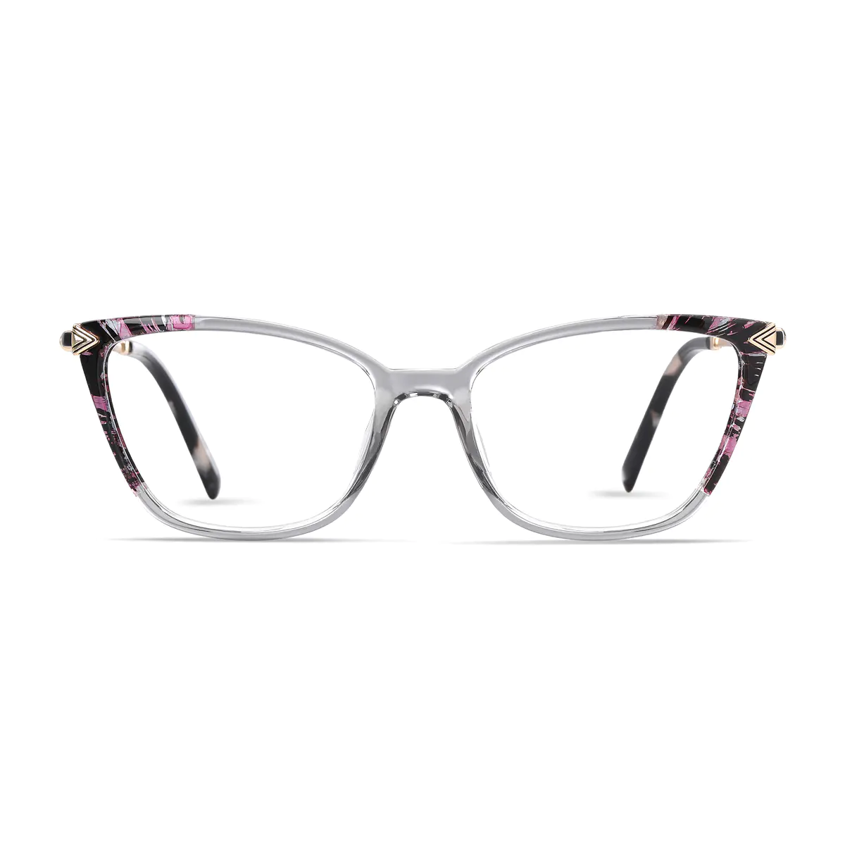 Cat-eye Transparent Gray/Tortoiseshell Eyeglasses