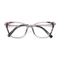Cat-eye Transparent Gray/Tortoiseshell Eyeglasses