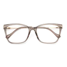 Square Transparent Brown Eyeglasses