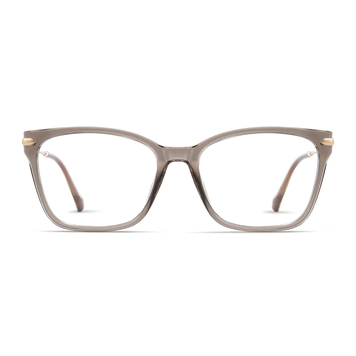 Square Transparent Brown Eyeglasses