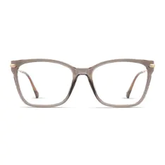 Square Transparent Brown Eyeglasses