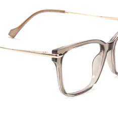 Square Transparent Brown Eyeglasses