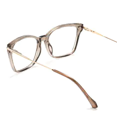 Square Transparent Brown Eyeglasses