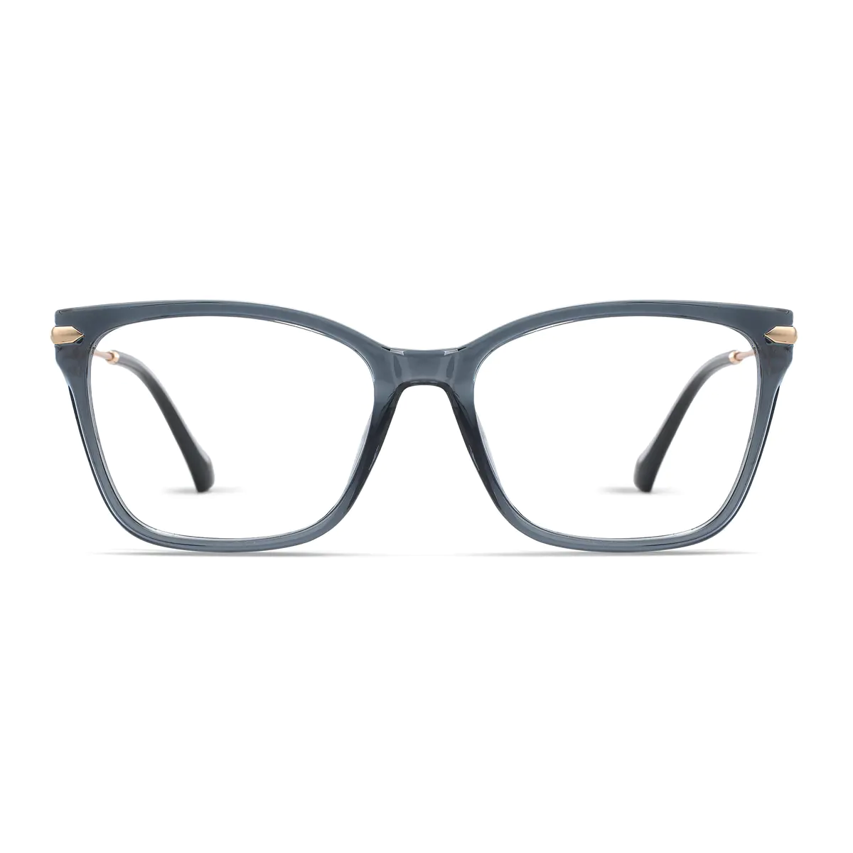 Square Transparent Blue Eyeglasses