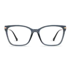 Square Transparent Blue Eyeglasses