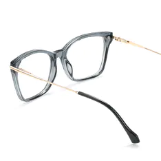 Square Transparent Blue Eyeglasses
