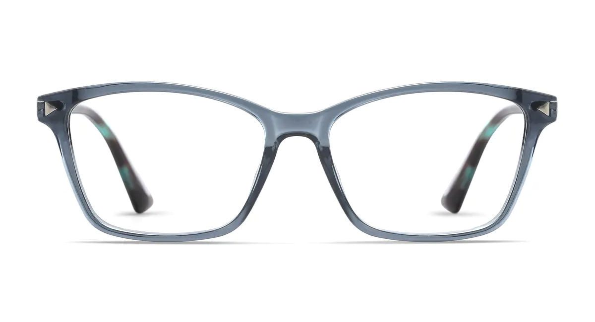 Rectangle Blue Eyeglasses