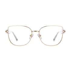 Cat-eye Gold/Clear Eyeglasses