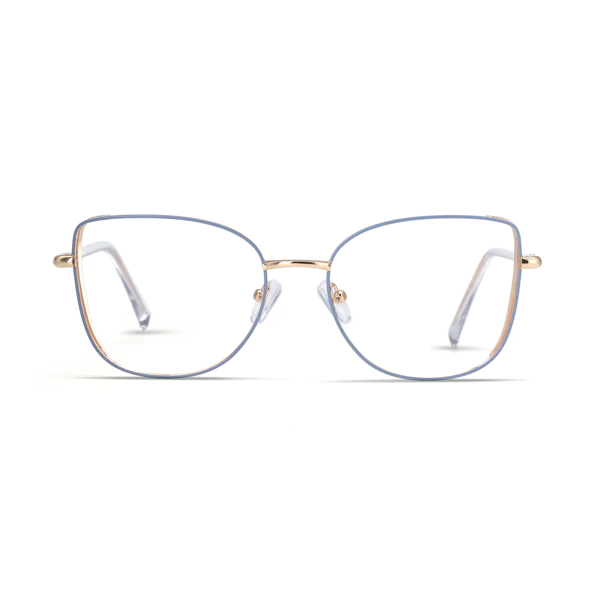Square Blue/Gold Eyeglasses