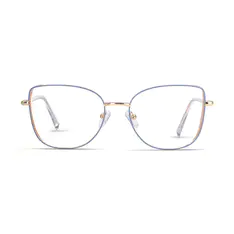Square Blue/Gold Eyeglasses