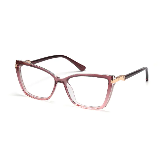 Cat-eye Transparent Gray Eyeglasses