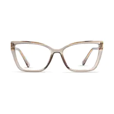 Cat-eye Transparent Brown Eyeglasses