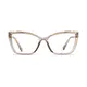 Cat-eye Transparent Brown Eyeglasses