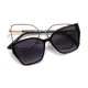 Square Clip-On Black Sunglasses