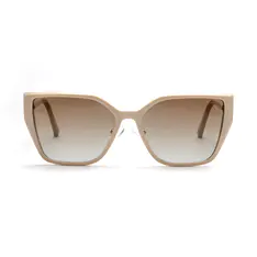 Square Clip-On Ivory Beige Sunglasses