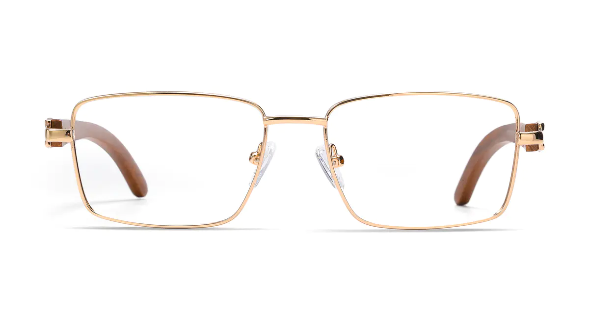 Rectangle Gold Eyeglasses