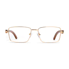 Rectangle Gold Eyeglasses