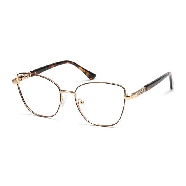 Cat-eye Brown/Gold Eyeglasses