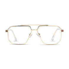 Aviator Clear/Gold Eyeglasses