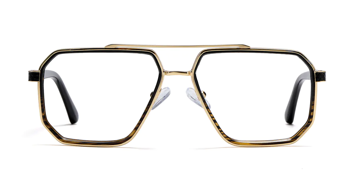 Aviator Striped/Gold Eyeglasses