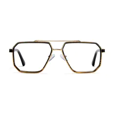 Aviator Striped/Gold Eyeglasses