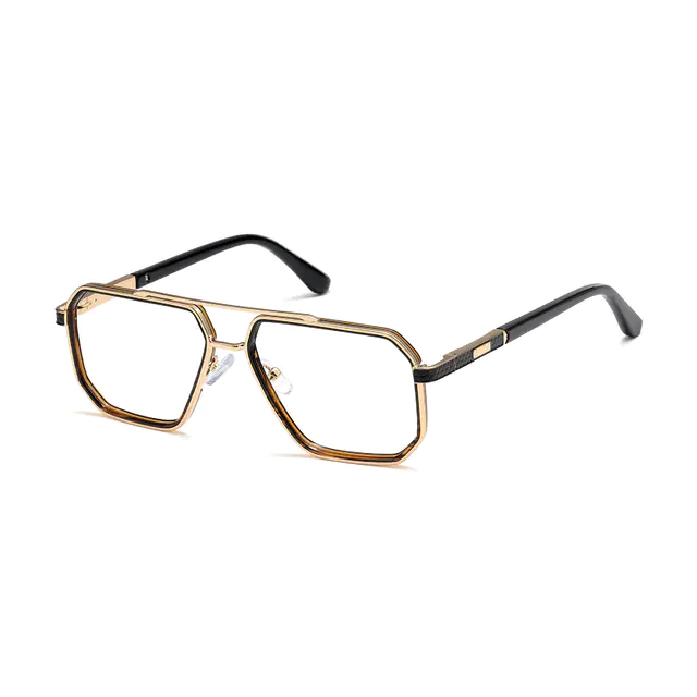 Aviator Striped/Gold Eyeglasses
