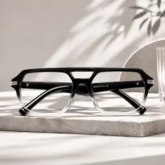 Aviator Black/Clear Eyeglasses