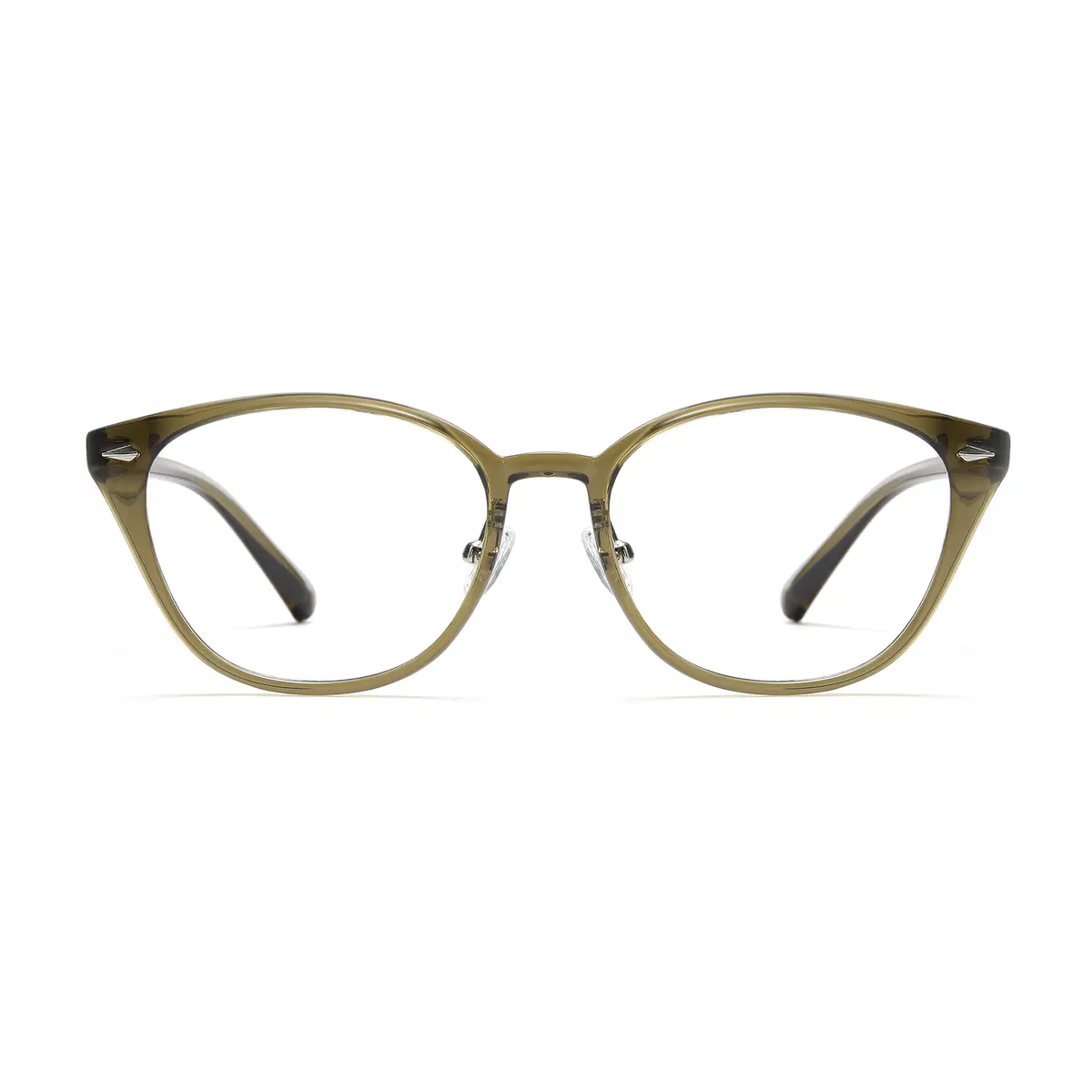 Cat-eye Transparent Green Eyeglasses