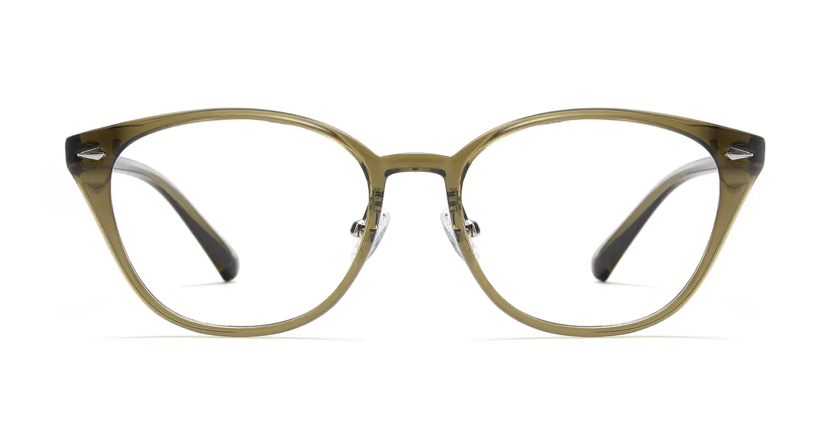 Cat-eye Transparent Green Eyeglasses