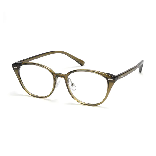Cat-eye Transparent Green Eyeglasses