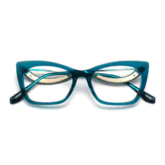 Cat-eye Transparent Blue Eyeglasses