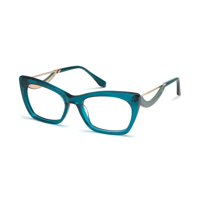 Cat-eye Transparent Blue Eyeglasses