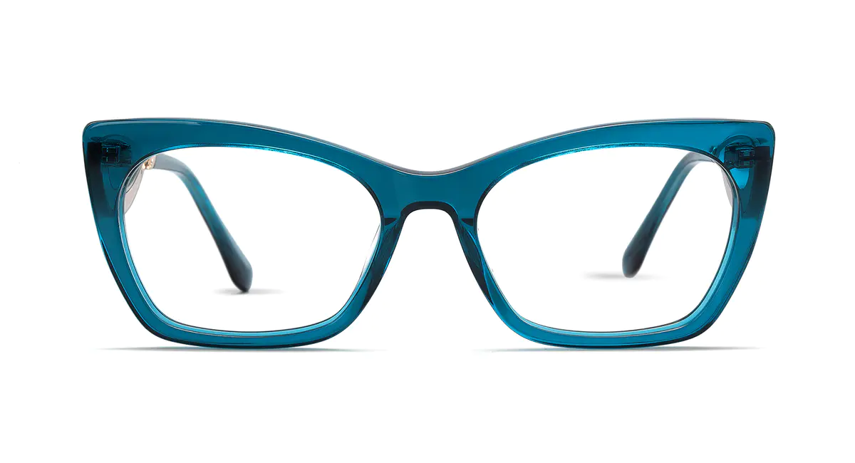 Cat-eye Transparent Blue Eyeglasses
