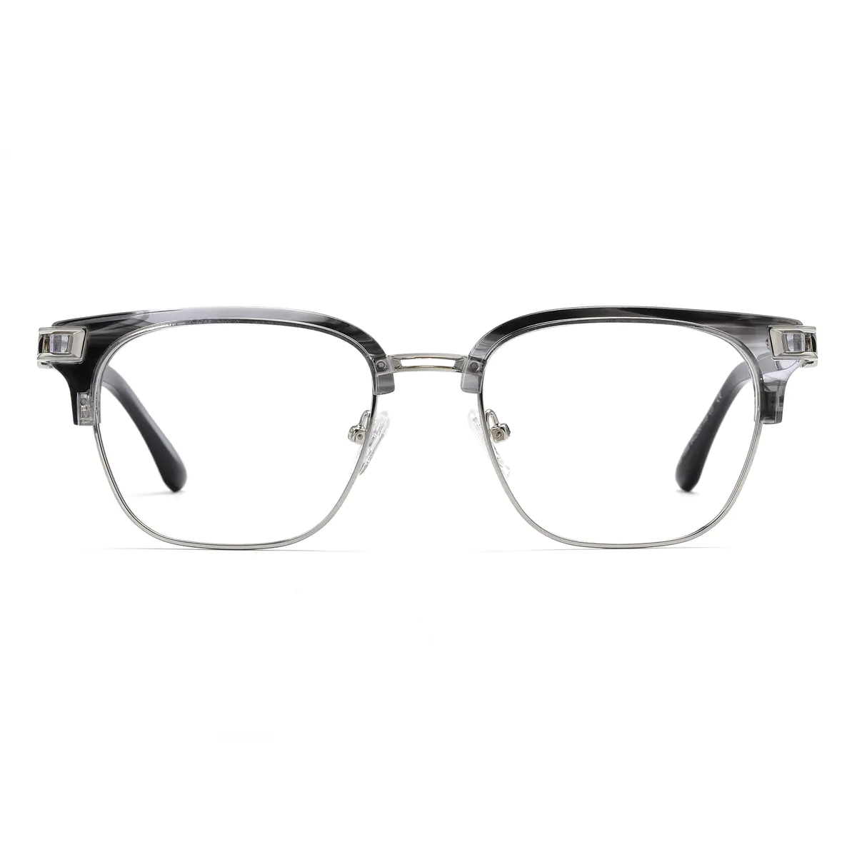 Browline Transparent Gray Eyeglasses