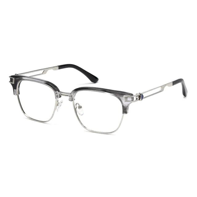 Browline Transparent Gray Eyeglasses