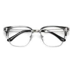 Browline Transparent Gray Eyeglasses