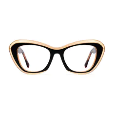 Cat-eye Black/Gold Eyeglasses