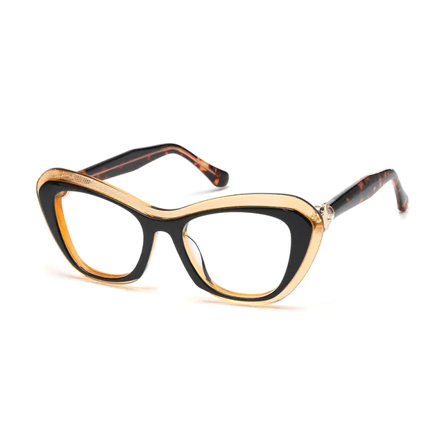 Cat-eye Black/Gold Eyeglasses