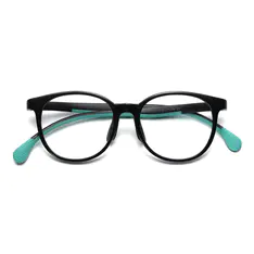 Kids' Oval Black/Green Eyeglasses