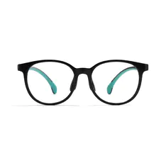 Kids' Oval Black/Green Eyeglasses