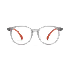 Kids' Oval Transparent Gray/Orange Eyeglasses