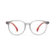 Kids' Oval Transparent Gray/Orange Eyeglasses