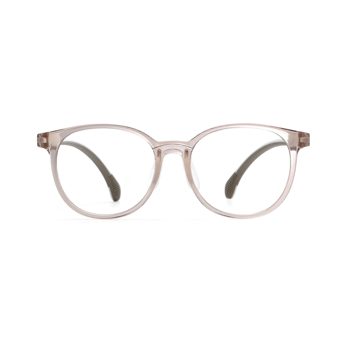 Kids' Oval Transparent Brown Eyeglasses