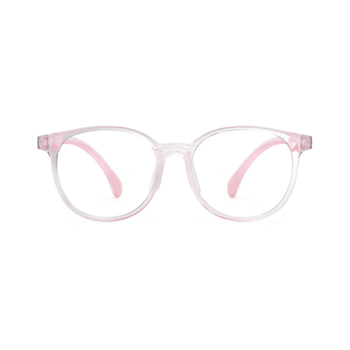 Kids' Oval Transparent Pink Eyeglasses