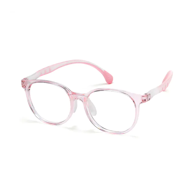 Kids' Oval Transparent Pink Eyeglasses
