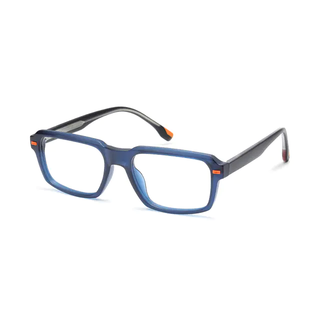 Rectangle Blue Sport Eyeglasses