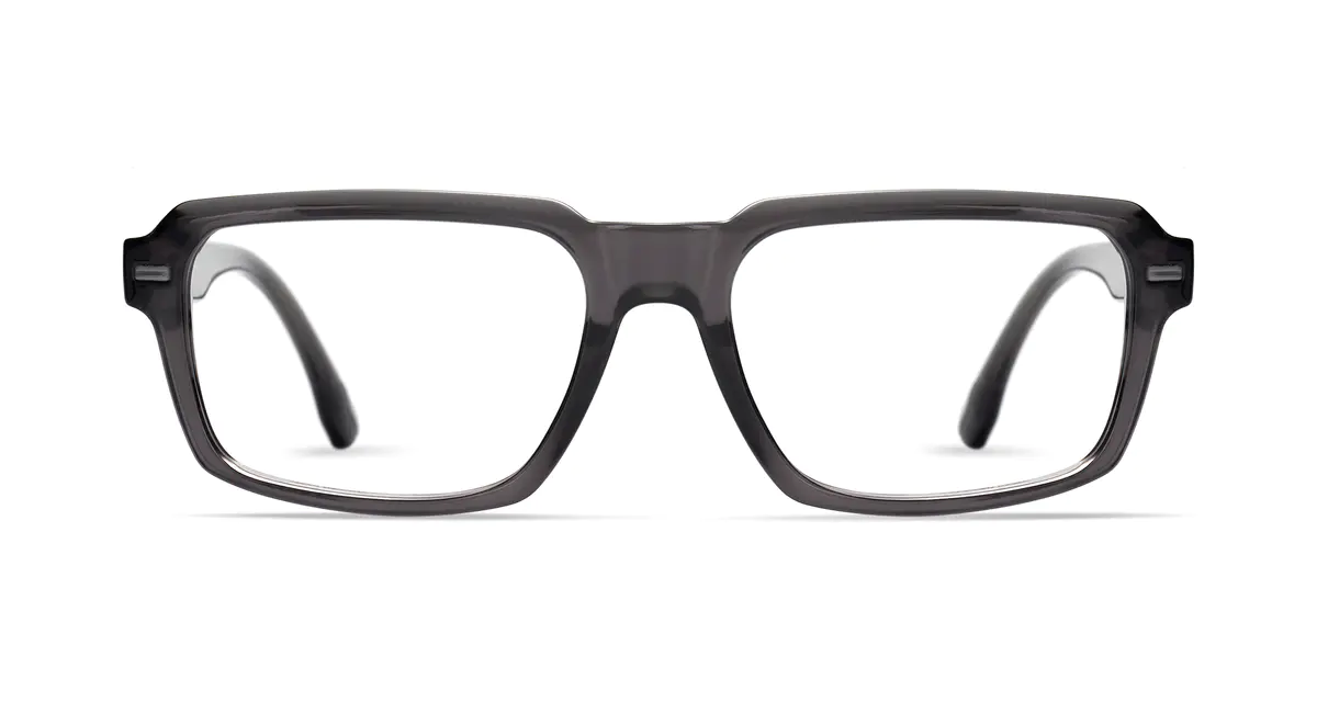 Rectangle Transparent Gray Sport Eyeglasses